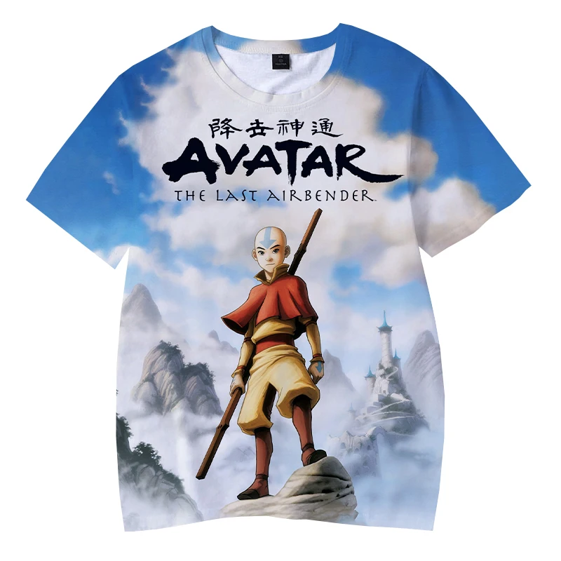 

Футболка с 3D-принтом Аватара «The Last Airbender» для мужчин и женщин, модная уличная одежда большого размера в стиле Харадзюку, Детские топы для мал...