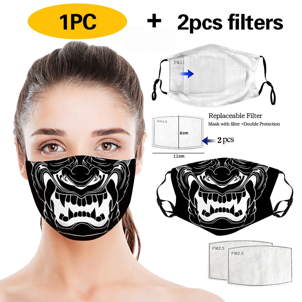 Модная хлопковая маска для лица PM2.5 с активированным углем многоразовая