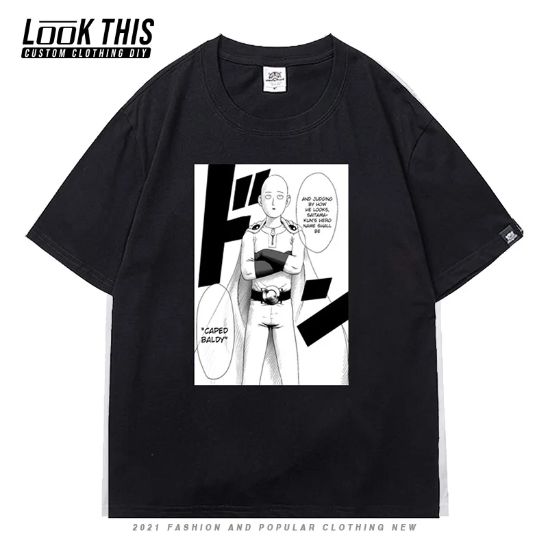 

One Punch Man Anime Print T Shirt Boys Teens 2021 Summer Short Sleeve Mens Harajuku T-Shirts Casual Clothing Cool Tee Tops