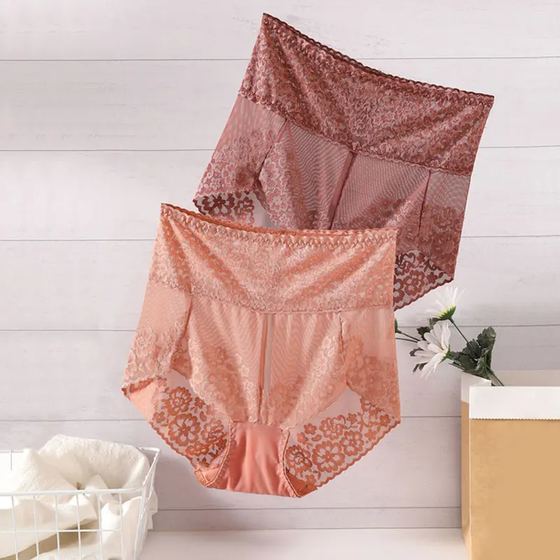 

Sexy Panties Women Fashion Lace Seamless Underwear Breathable High Waist Lingerie Female Solid Color Briefs Soft Underpants