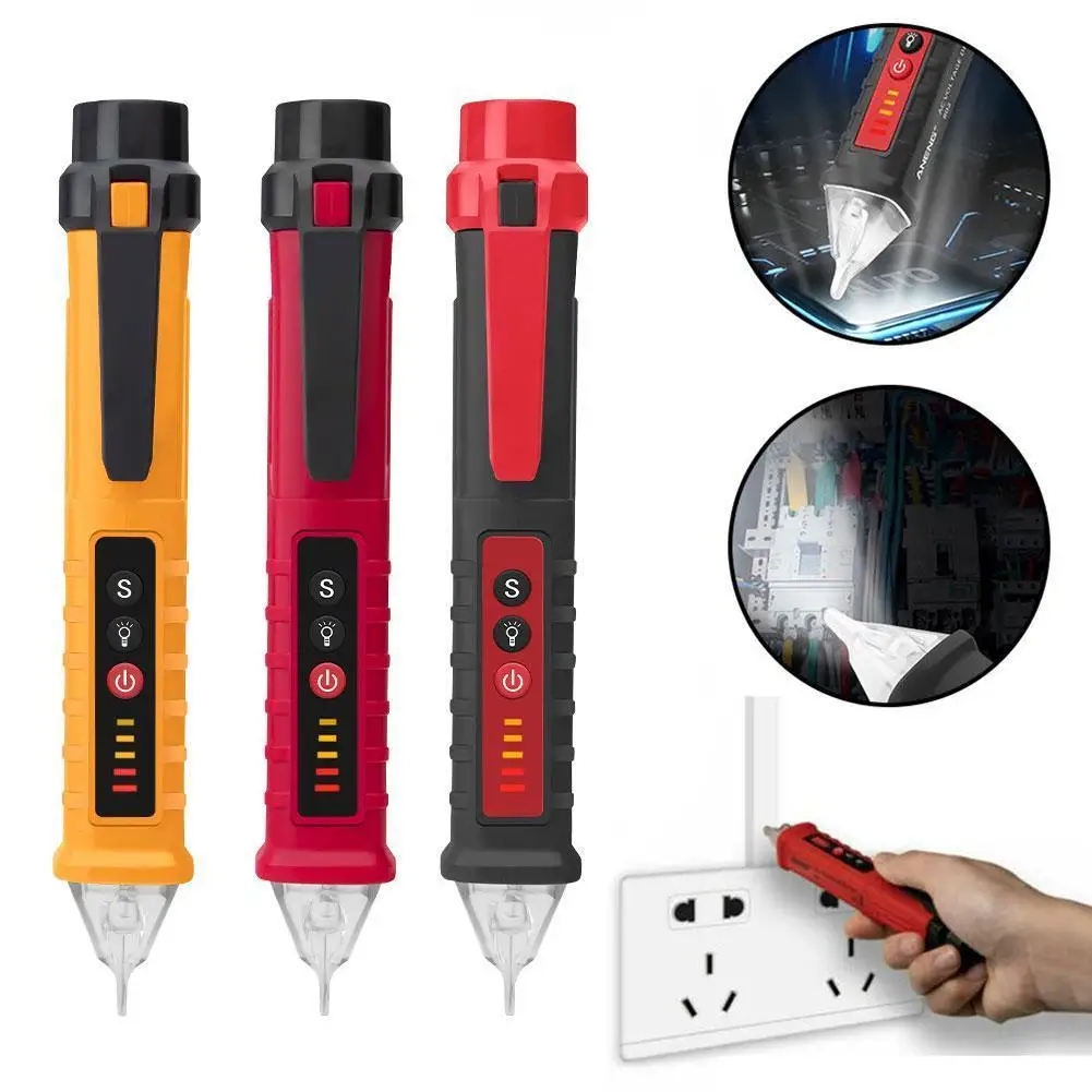 

1Pcs Noncontact Test Pencil Voltage Tester AC Phase&Voltage Detector with Sound and Light Alarm Pen-type Electroscope