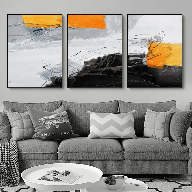 

Canvas Printings Landscape Unframed Traditional Chinese Wall Paintings Psychedelic Vintage Room Decor Minimalist Poster Gold