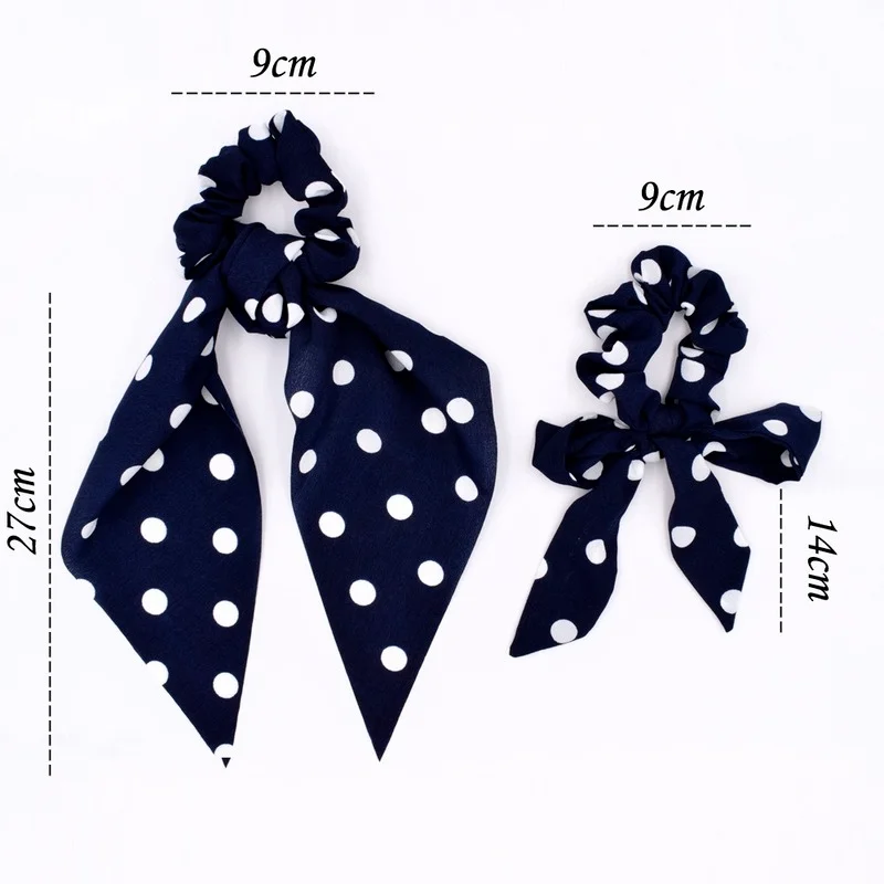 

Elastic Rubber Band Ponytail Hair Accessories Polka Dot Ribbon Hair Tie Korean Style Simple Ladies Dot Bowknot Hair Rope