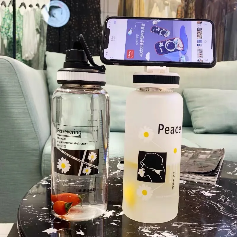 Стеклянная соломенная бутылка для воды летние необходимые принадлежности 700