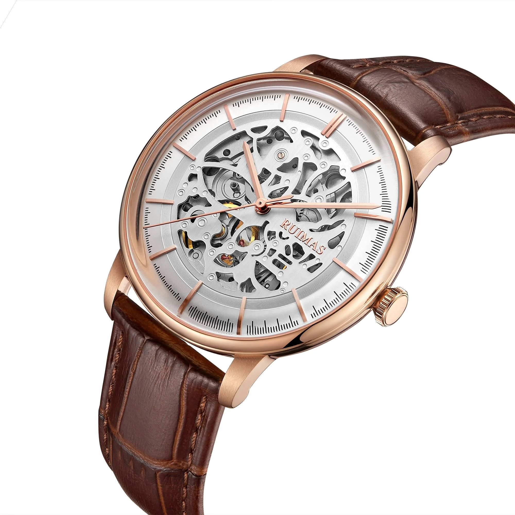 

leather 5 ATM waterproof wristwatches ruimas mens rolex_ 2020 luxury brand es mechanical