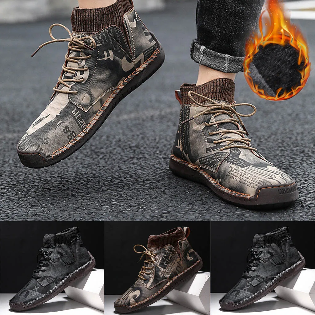 Модная мужская обувь в стиле ретро армейские ботинки повседневная Дышащие носки