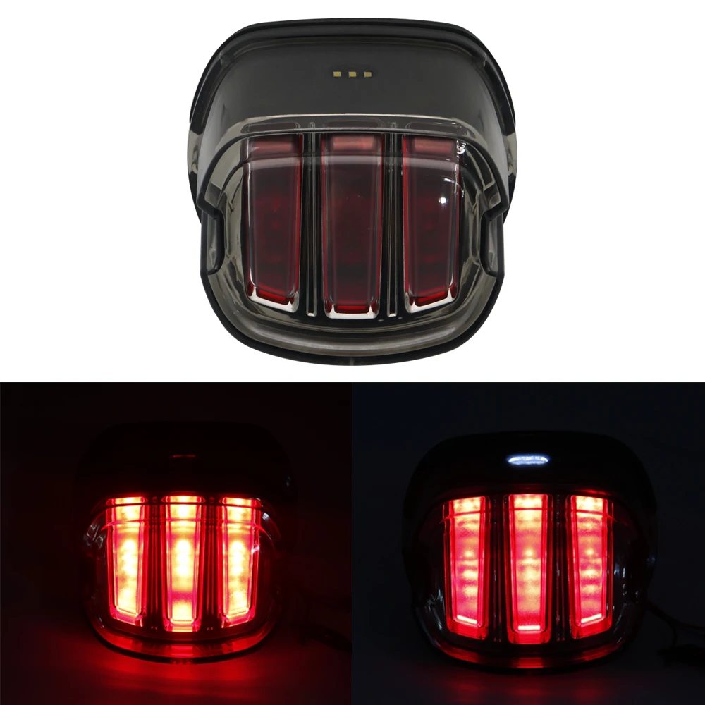 

Motorcycle LED Tail Light Smoke Lens Brake License Plate Lamp Rear Stop 12v For Sportster Dyna Road King Softail Touring Fatboy