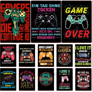 Gamepad Iron Sign Modern Bedroom Decoration Wall Picture Art Poster Metal Sign Video Game Tin Plate Home Decor Game Cave Wall