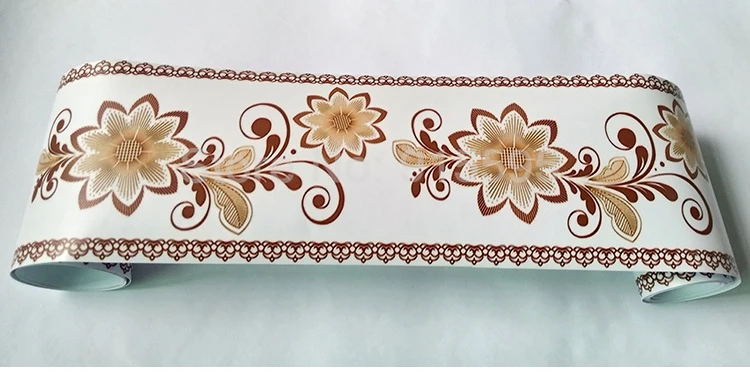 DIY самоклеющиеся обои, водостойкие, 5 м, для ванной комнаты, 3D, цветочный узор, ПВХ, наклейки на стену, линия талии, для кухни, комнаты, Настенный декор