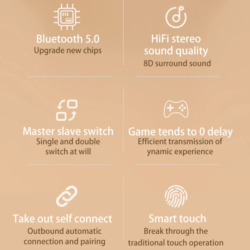 Наушники вкладыши TWS с Беспроводной наушники 9D стерео s Bluetooth для спорта