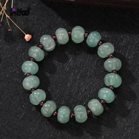 new green pumpkin beaded jade bracelet with red beads charm bracelet for women men accessories bangles jewelry gift