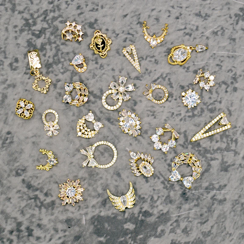 

5 Pcs Nail Art Jewelry Decoration Charms Alloy Zircon Bowknot Butterfly Design Bulk Manicure Diamond Accessories Rhinestones