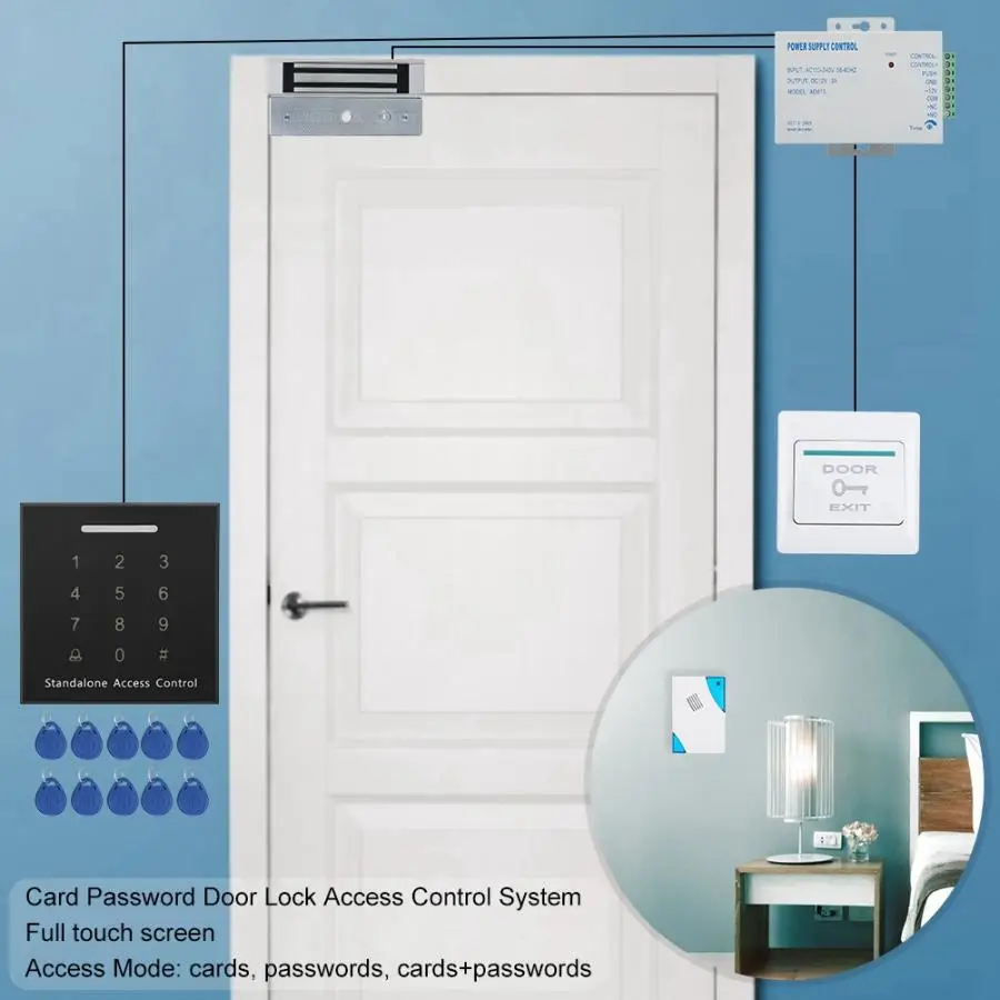 NEW DC 12V Electric Magnetic Door Lock Access Control Card Password Security System Kit On Sale | Безопасность и защита