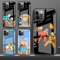 tempered glass case apple iphone 13 12 mini 11 pro max xr xs se 2020 7 8 plus 6 6s x phone cover the adventures of tintin shell