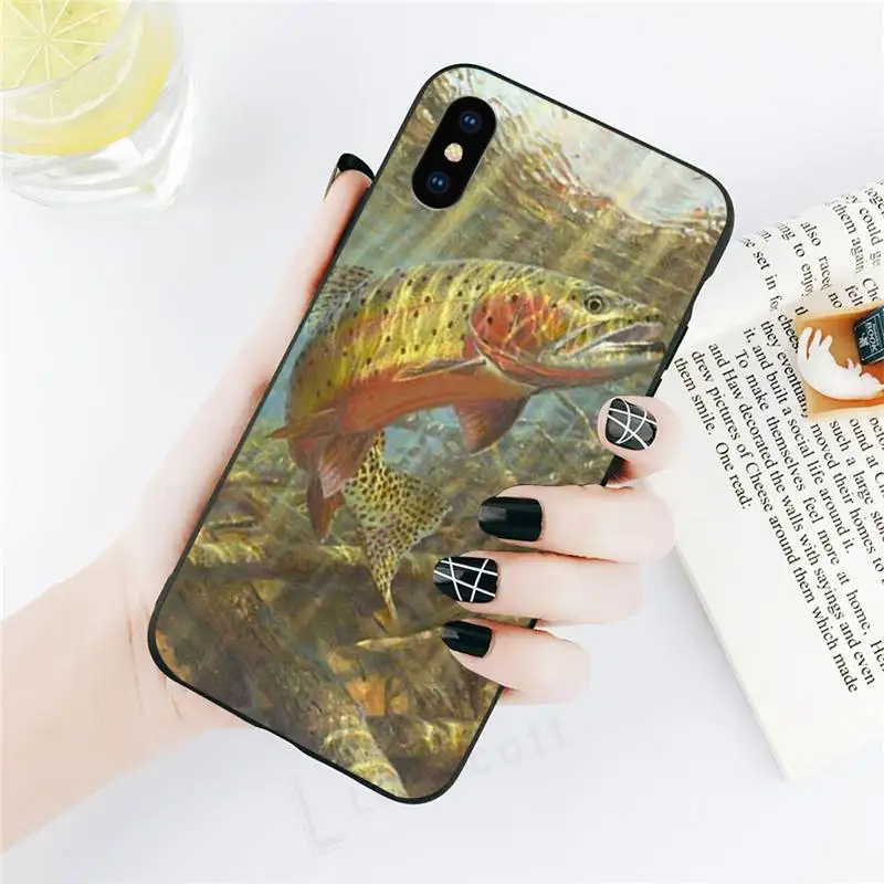 

Carp Fishing Painting style high quality Phone Case for iPhone 11 12 pro XS MAX 8 7 6 6S Plus X 5S SE 2020 XR