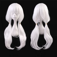 danganronpa v3 angie yonaga anjii anime cosplay wig heat resistant wigs 70cm white wavy long synthetic hair for women wig cap