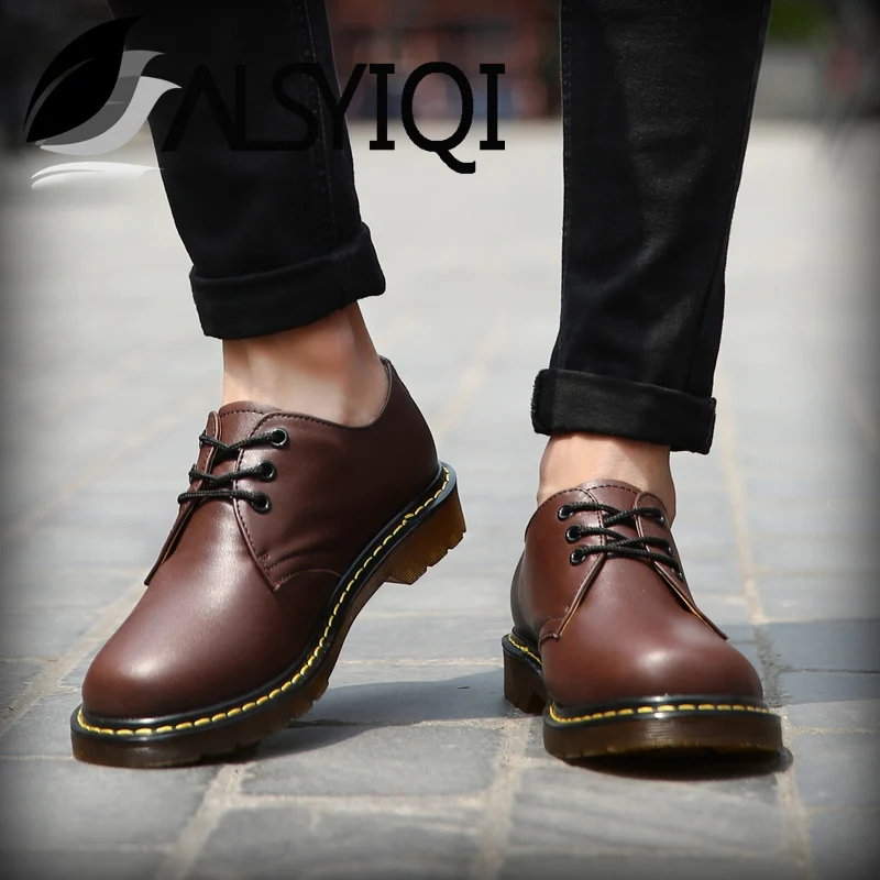 Ботильоны ALSYIQ для мужчин и женщин классические ботинки из натуральной кожи с