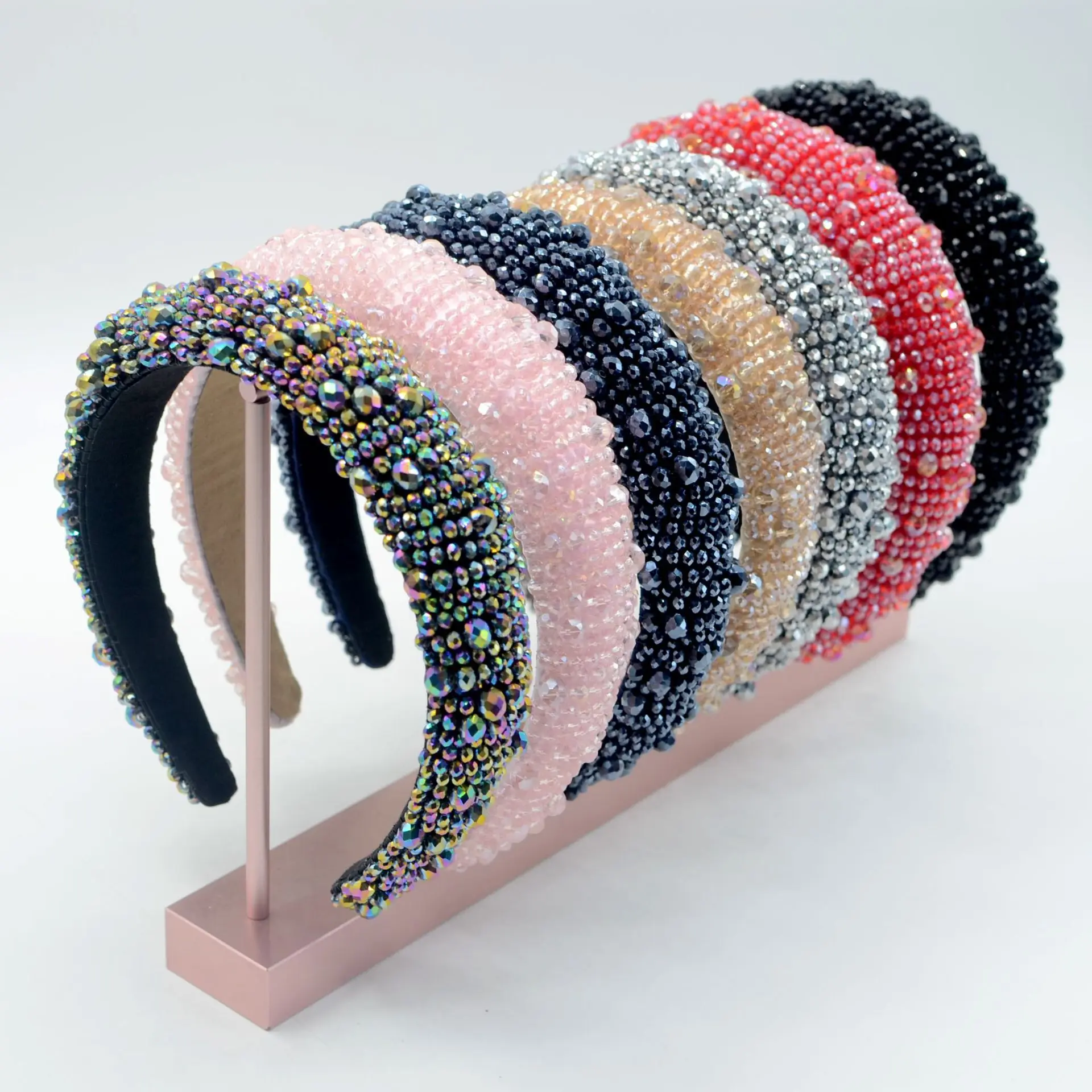 

Luxury Shiny Full Crystal Head Hoop Wide-brimmed Headband Women Rhinestone Headband Sponge Point Diamond Hair Accessories Turban