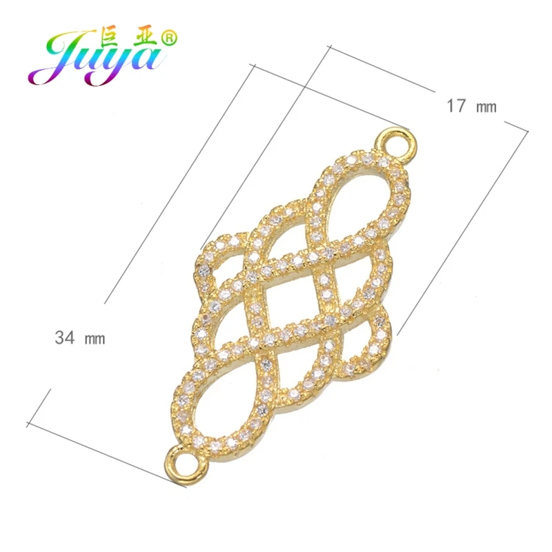 Juya DIY Ювелирные компоненты поставки кубического циркония Дракон Цветок Хамса Разъем аксессуары для женщин серьги браслет Изготовление