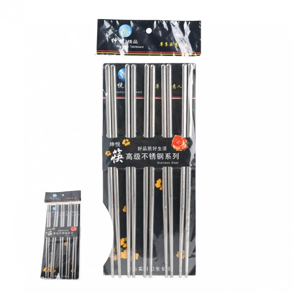 

5 Pairs Metal Chopsticks Good 5 Styles Polishing Surface for Restaurant Food Chopsticks Noodles Chopsticks