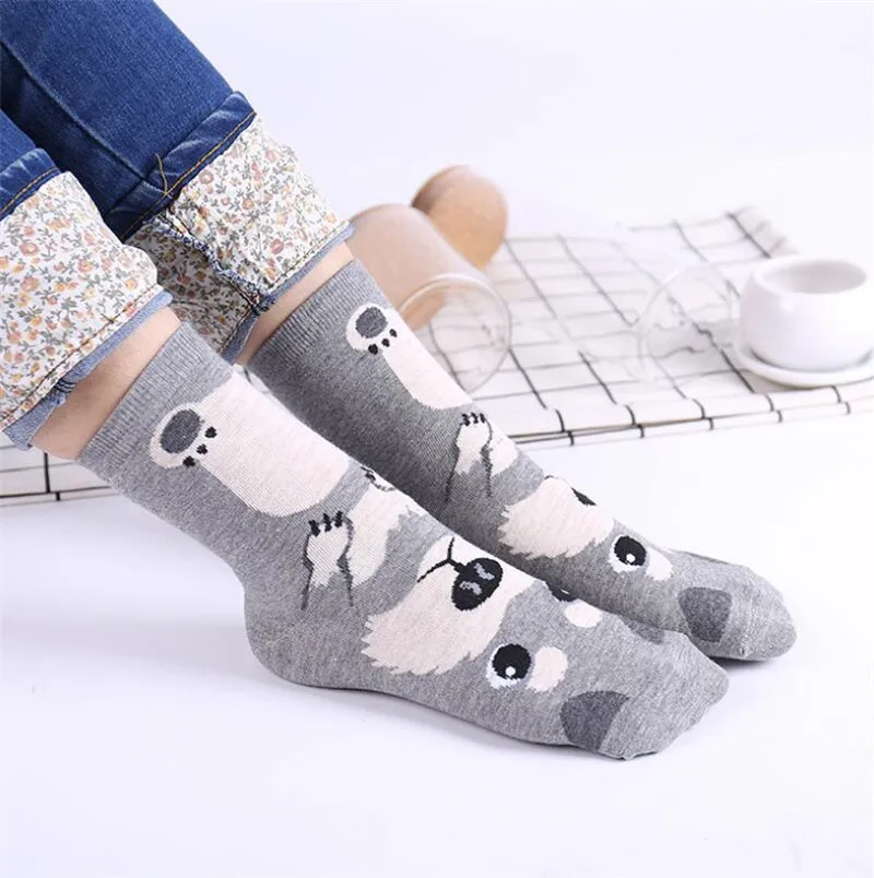 5pair women cartoon socks cat small dog animal invisible socks cotton slippers summer women husky ankle kawaii cute socks NO BOX