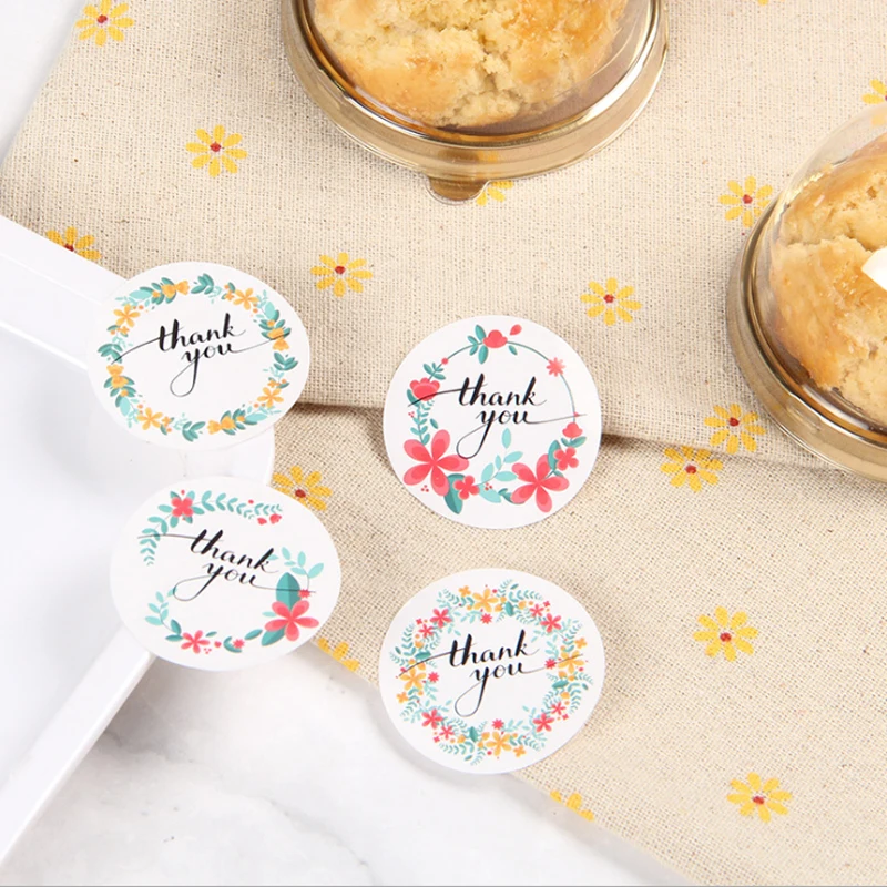 Цветная гирлянда 120 шт./лот Thank You наклейка для этикеток из крафт бумаги красивые