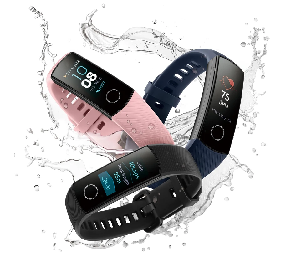 Huawei Honor Band 4 Band 5 Смарт-часы 50 м Водонепроницаемый фитнес-трекер AMOLED сенсорный экран для сердечного ритма монитор сообщение шоу