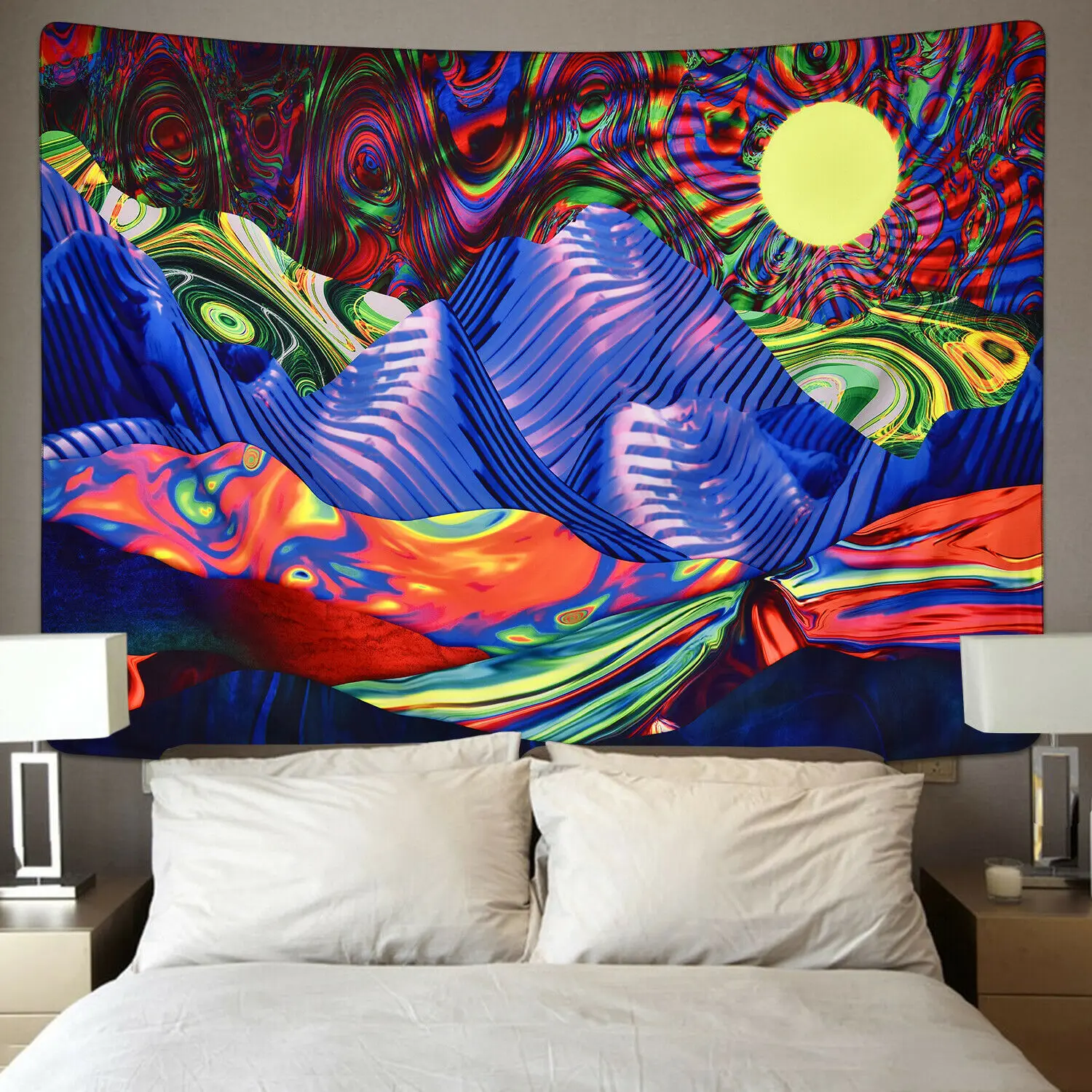 

Colorful Abstract Tapestry Wall Hanging Hippie Mountain Blanket Home Decorations