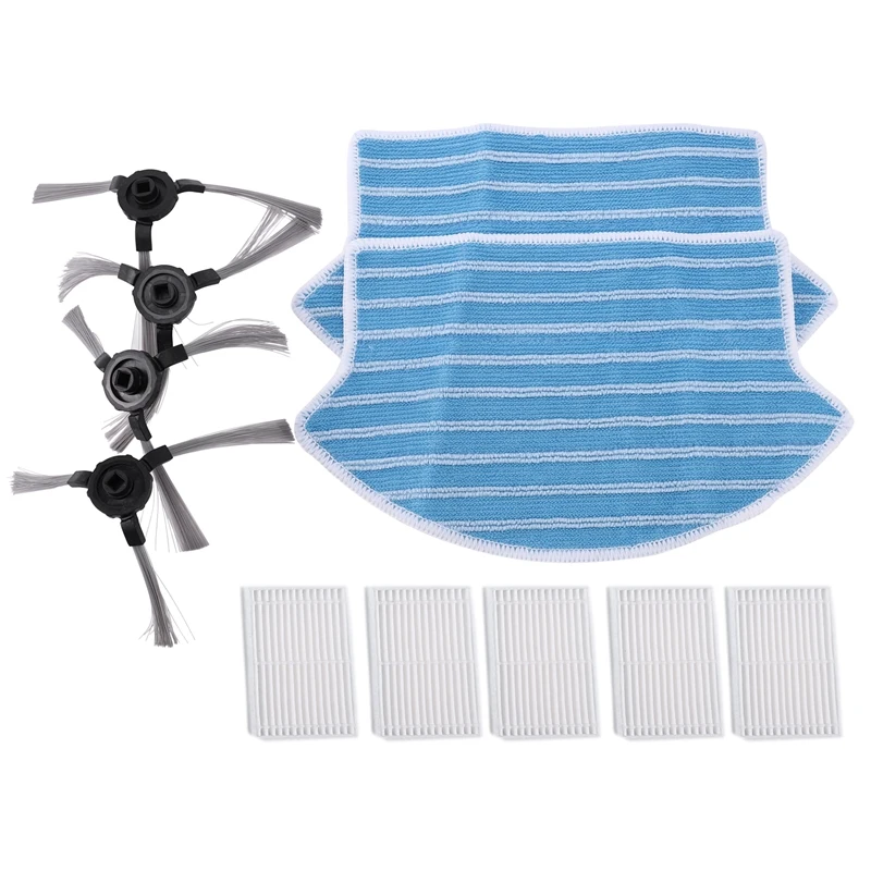 

11Pcs/Set Vacuum Cleaner Accessories Filter Side Brush Fit for Midea VCR15 VCR16 5 Filters + 4 Side Brushes + 2 Rags