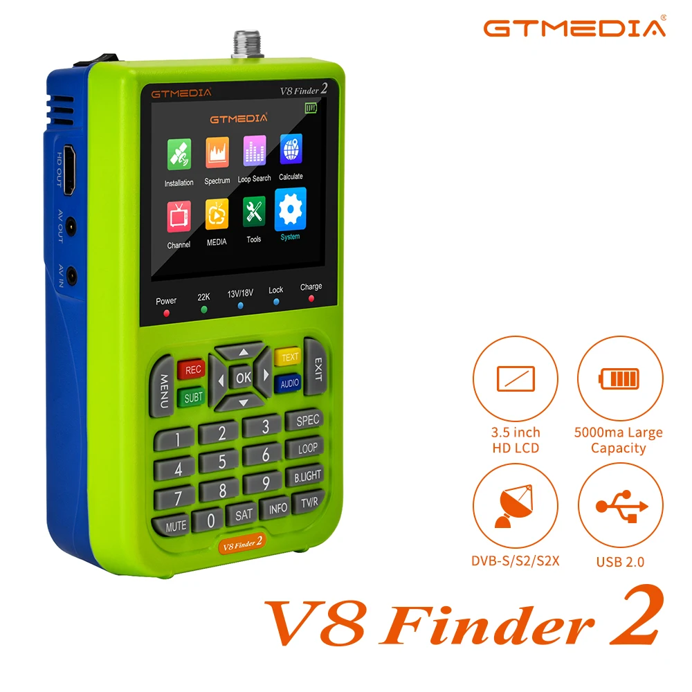 GTMEDIA V8 Finder2 метровый искатель спутникового сигнала DVB-S2X/S2/S H.265 vs Φ Finder PRO WS6933 WS6980 |