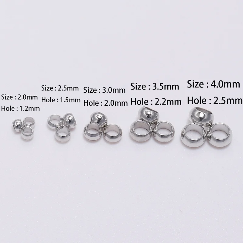 

DIY 2/2.5/3/4mm Copper Ball End Crimp Beads Diameter Stopper Spacer Beads For Jewelry Making Finding #03
