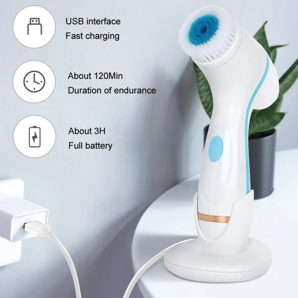 

Facial Cleansing Brush Face Spin Brush Set Galvanica Facial Spa System Skin Deep Cleaning Remove Blackhead Skin Care Massager