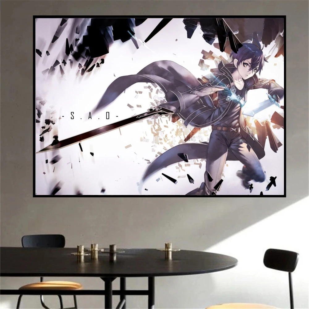 Обувь для вечеринки в Стиле косплей Sword art online Аниме Рисунок плакат дома украшение