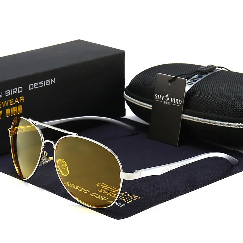 Очки ночного видения HD Мужские Винтажные алюминиевые поляризационные