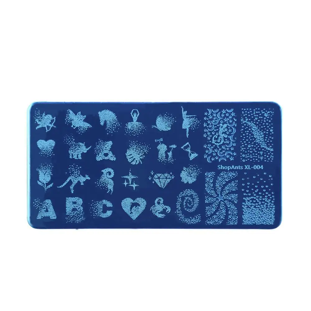 Sholants пластины для штамповки ногтей из нержавеющей стали точка звезда ABC Слова