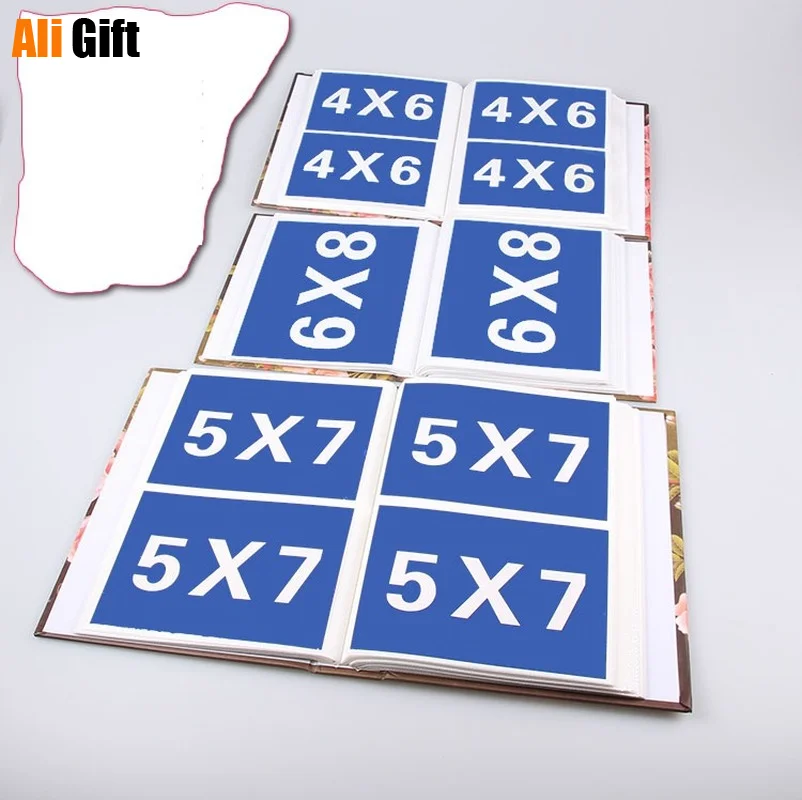 Модные Ретро фотоальбомы с цветочной вставкой 200 карманов простой вместительный