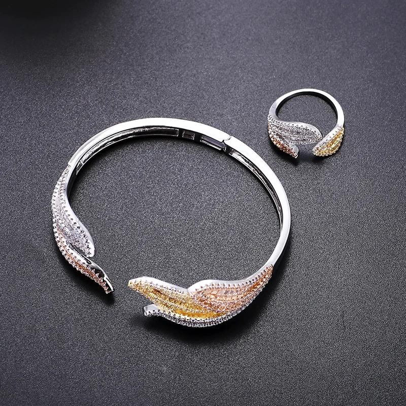 XIUMEIYIZU комплект ювелирных изделий браслет + кольцо из двух частей открытие дизайн