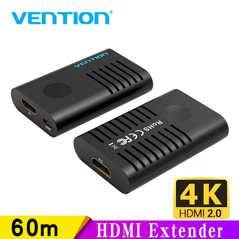 

Vention HDMI Extender HDMI 2.0 Female to Female Repeater up to 10m 50m 60m Signal Booster Active 4K@60Hz HDMI to HDMI Connector