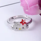 2020 Модные кольца для женщин, ювелирные изделия, корейские аксессуары, Женское кольцо с микро-инкрустацией из циркония, открытое в рот классическое кольцо