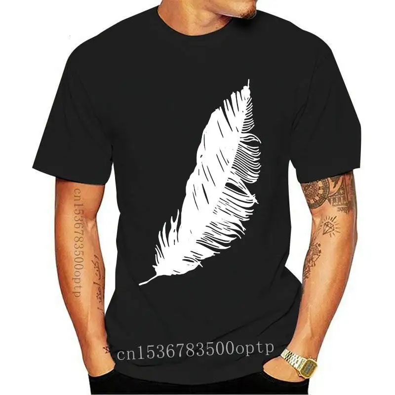 

New Feather print T-shirt ladies O-neck short-sleeved stretch summer casual Harajuku T-shirt 90s girl clothes new T-shirt women