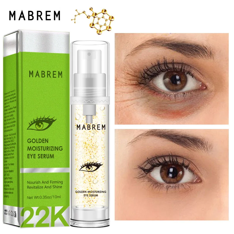 

MABREM 24K Gold Eye Serum Anti-Wrinkle Moisturizing Reduce Fine Lines Essence Tighten Anti Puffiness Fade Dark Circles Eyes Care