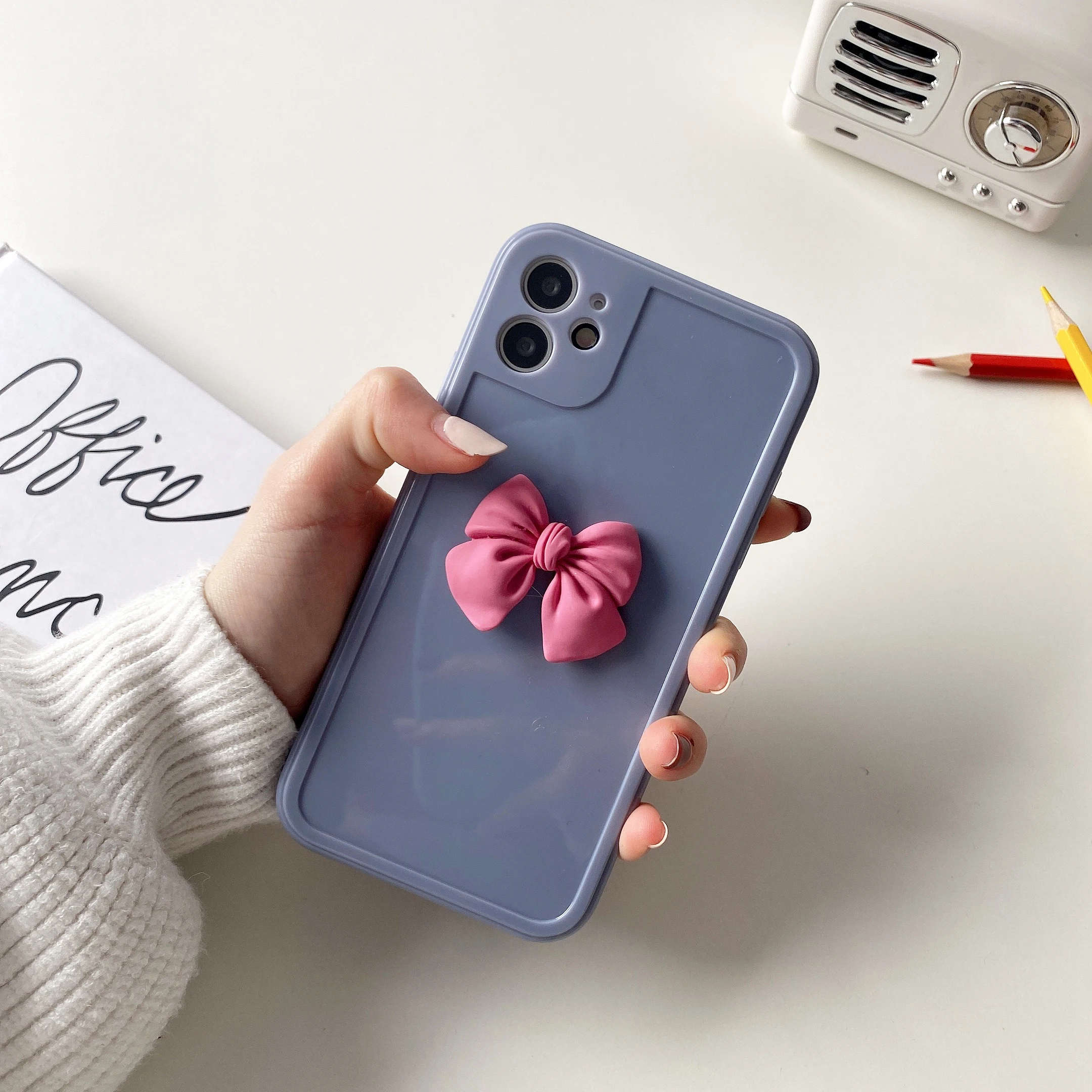 Роскошный симпатичный однотонный дизайнерский силиконовый чехол для телефона с