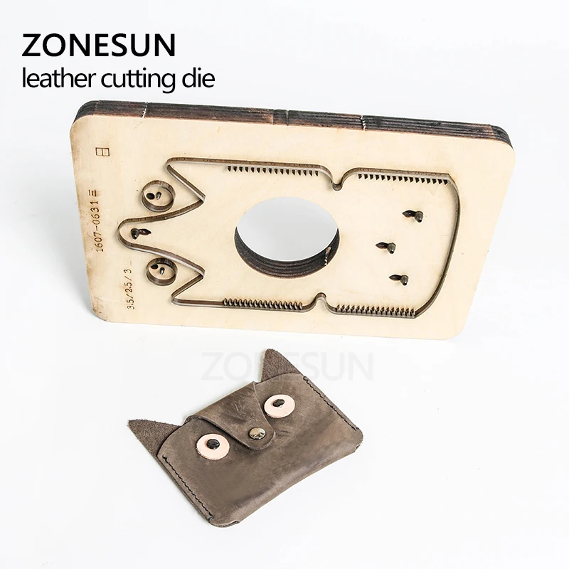 ZONESUN Customized owl shape Leather Craft DIY Wooden Template Knife Punching tool laser Cutting die Mold animal Japanese steel | Бытовая