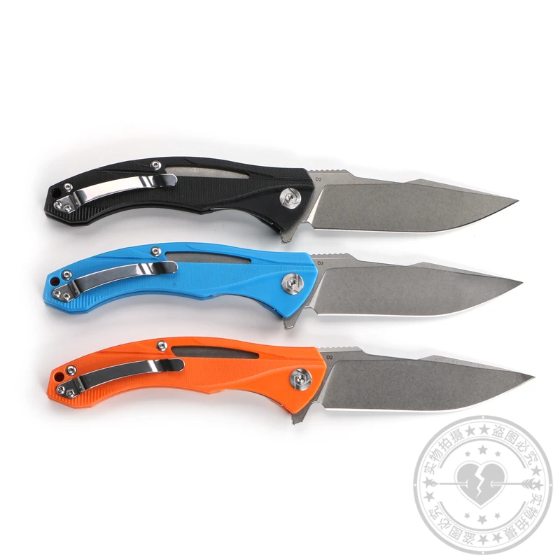 Складной нож CH3519 Flipper карманный кухонный резец с лезвием D2 G10 и стальной ручкой