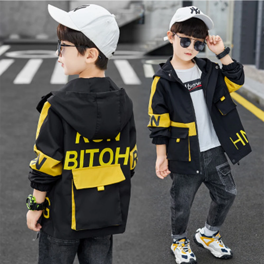 

Children's Jacket Clothing For Boys Children's Clothing Boys Kids Jackets For Boys Spring Medium Length Windbreaker With Hood