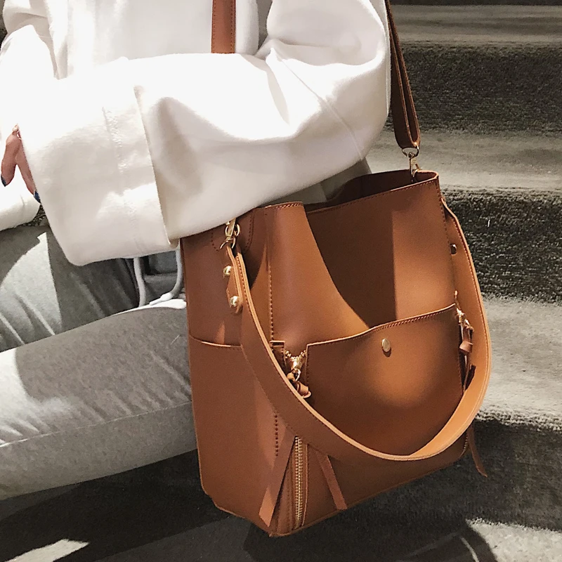 Сумка женская в Корейском стиле сумка-мешок на плечо вместительный мессенджер