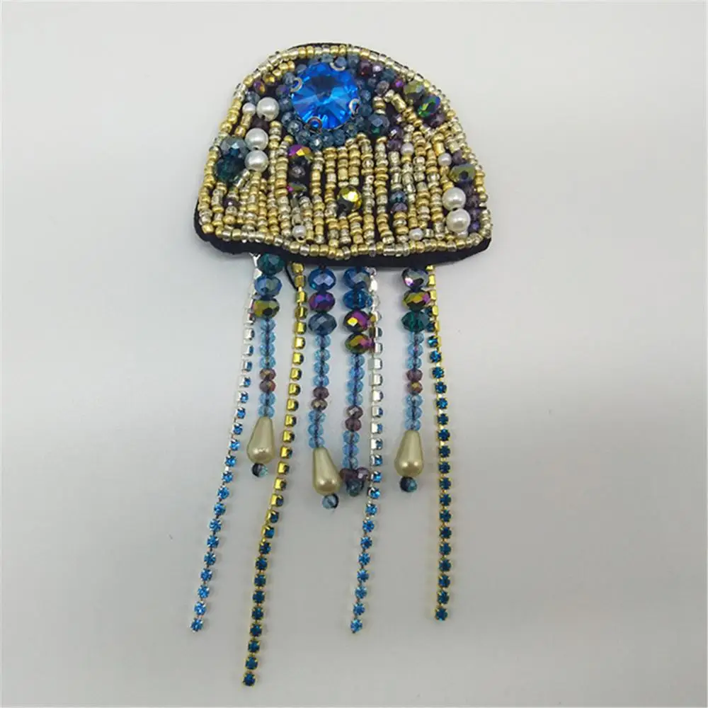 1 шт. Стразы бусины-Медузы нашивка для одежды шитье бисером аппликация рубашки