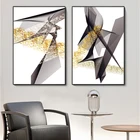 Nordic плакаты и отпечатки с изображением абстрактных линий золота картина геометрической формы Современный домашний декор для стен холст картины по индивидуальному заказу