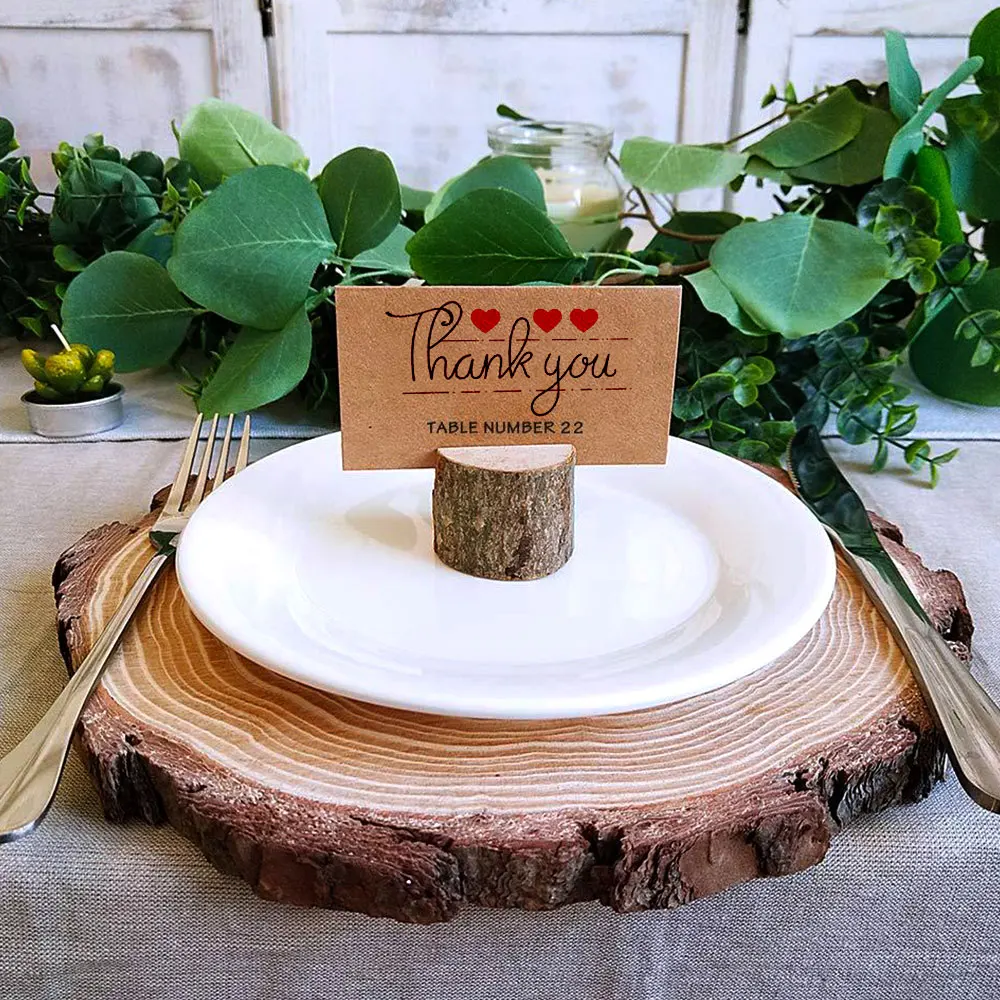 20 шт./партия деревянная ворсовая карточка с именем и местом держатели для