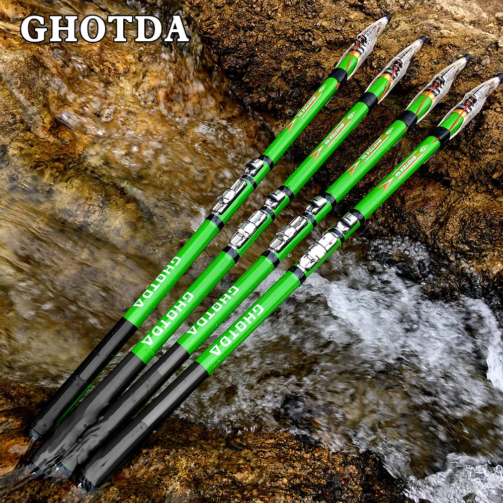 

GHOTDA Portable Rock 2.7m 3.6m 4.5m 5.4m 6.3m Carp rod Telescopic Sea Fishing Rod Spinning rod carbon fiber Ultralight hard